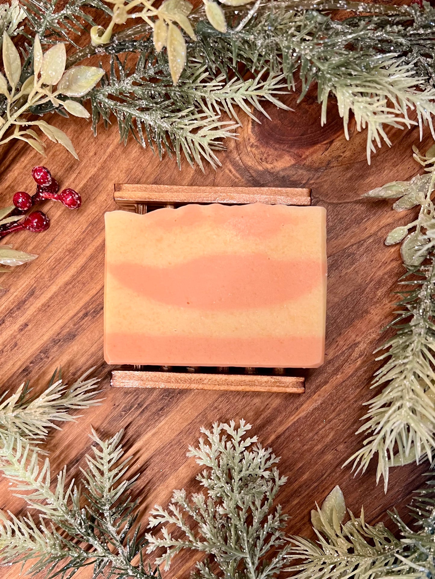 Peppermint Goat Milk Soap with Wooden Soap Tray Gift Set